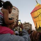 انارة فانوس شهر رمضان إحتفالا باستقبال الشهر الفضيل في رام الله