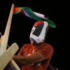 مجسم لسفينة أسطول الحرية يجوب شوارع رام الله