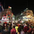 مجسم لسفينة أسطول الحرية يجوب شوارع رام الله