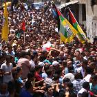 تششيع جثمان الشهيد  محمد عطا لافي 19 عام في مخيم قلنديا