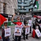 صور: وقفة أمام BBC في بريطانيا تضامناً مع الأسير محمد علان