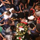 تشييع جثمان الشهيد الفتى ليث الخالدي في مخيم الجلزون