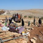 الاحتلال  يشرد  ثلاث اسربهدم مساكن وحظائر لعائلات بدوية شرق رام الله