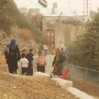 نورا نصار مديره مدرسة قرطبه في البلدة القديمه في مدينة الخليل والاسرة التربوية تدخل المواد الغذائيه للطلبة رغم انف المستوطنيين