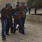 اعتداء المحتلين  على المصلين في المسجد الاقصى  اليوم الاثنين 14/9/2015