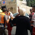 اصابة احد حراس المسجد الاقصى بجلطه نتيجه استنشاقه الغاز  الاحتلالي اليوم 15/9/2015