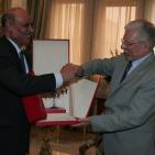 الطيب البكوش وزير الخارجيه التونسي يستقبل سفير  فلسطين سلمان الهرفي  بمناسبة انتهاء مهامه بتونس