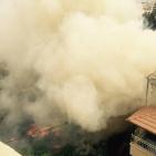 حريق بجانب مكتب الدفاع المدني في بيتونيا