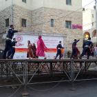 فرقة الهدف للدبكة  الشعبية و فرقة كنعان للتراث والفنون الشعبية في سوق الحرجة رام الله