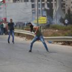 مواجهات قرب مستوطنة بيت ايل شرق رام الله عقب مسيرة جماهيرية نصرة للأقصى