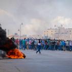 مواجهات قرب مستوطنة بيت ايل شرق رام الله عقب مسيرة جماهيرية نصرة للأقصى