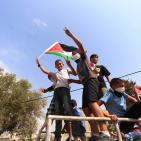 مواجهات في قرية بدرس غرب رام الله نصرة للأقصى