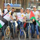 مسيرة دراجات هوائية في نابلس تضامناً مع الأسرى والأقصى بتنظيم من الإغاثة الطبية الفلسطينية