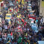 جماهير غفيرة تشيع الشهيد مهند حلبي في البيرة