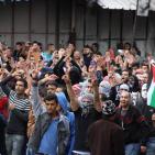 المظاهرة السلمية التي قمعها جيش الاحتلال على مدخل شارع الشهداء بالخليل