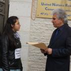 اطفال يطالبون الامم المتحدة توفير حماية دولية للشعب الفلسطيني