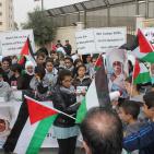 اطفال يطالبون الامم المتحدة توفير حماية دولية للشعب الفلسطيني
