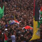 تشييع جثماني الشهيدين ليث اشرف مناصرة  وأحمد أبو العيش (28) ع في مخيم قلنديا