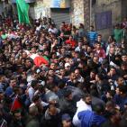 تشييع جثماني الشهيدين ليث اشرف مناصرة  وأحمد أبو العيش (28) ع في مخيم قلنديا