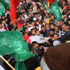 تشييع جثمان الشهيد إبراهيم داوود في بلدة دير غسانة قرب رام الله