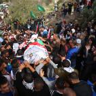 تشييع جثمان الشهيد إبراهيم داوود في بلدة دير غسانة قرب رام الله