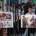 اطفال بغزة يتضامنون مع الأسرى الأطفال بسجون الاحتلال