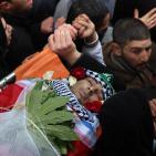 تشييع جثمان الشهيد عز الدين رداد في قرية صيدا بمدينة طولكرم