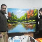 الفنان  محمد الشريف  يجهز لمعرض رسوماته  التشكيليه