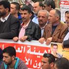 اعتصام تضامنا مع الاسير الصحفي محمد القيق في رام الله