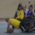 مباراة كرة السلة لذوي الاحتياجات الخاصة من الاعاقة الحركية بين فريقين من غزة والضفة في رام الله