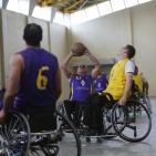 مباراة كرة السلة لذوي الاحتياجات الخاصة من الاعاقة الحركية بين فريقين من غزة والضفة في رام الله