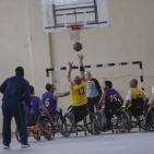 مباراة كرة السلة لذوي الاحتياجات الخاصة من الاعاقة الحركية بين فريقين من غزة والضفة في رام الله