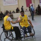 مباراة كرة السلة لذوي الاحتياجات الخاصة من الاعاقة الحركية بين فريقين من غزة والضفة في رام الله