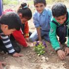 اطفال الشجاعية يزرعون الورود بين بيوتهم المُدمرة