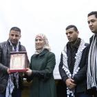 حفل تكريم المعلمة الفلسطينية حنان الحروب في جامعة النجاح