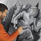 صور .. غزة تستعد لعرض أطول جدارية في العالم 