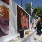 رسم جدارية الحرية في مدرسة بنات الازور في البيرة