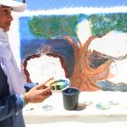 رسم جدارية الحرية في مدرسة بنات الازور في البيرة