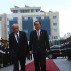 السيد الرئيس يستقبل الأمين العام للأمم المتحدة بان كي مون في رام الله