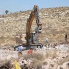 مظاهرة ضد مصادرة الاراضي في اراضي بلدة دير قديس