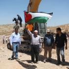 مظاهرة ضد مصادرة الاراضي في اراضي بلدة دير قديس