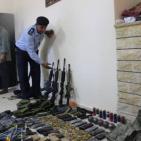 بالصور: الأجهزة الأمنية تضبط كميات من الأسلحة والذخائر في نابلس