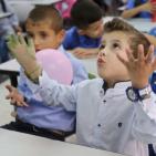 الطفل أحمد دوابشة في أول أيام الدراسة، وهو الناجي الوحيد من المحرقة التي استهدفت عائلته من قبل المستوطنين