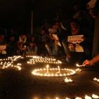 جنين: إضاءة شموع تضامنا مع الأسير أبو شملة والأسرى المضربين