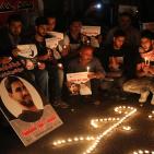 جنين: إضاءة شموع تضامنا مع الأسير أبو شملة والأسرى المضربين