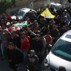 تشييع جثمان الشهيد حسين ابو غوش في مخيم قلنديا