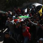 تشييع جثمان الشهيد حسين ابو غوش في مخيم قلنديا