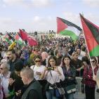 الآلاف يحتشدون في رام الله اسنادا للاسرى المضربين