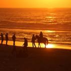 الغزيون يتجهون لشاطئ البحر رغم الأجواء الباردة