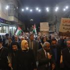 مسيرة الشموع في رام الله تضامنا مع شهداء قطاع غزة